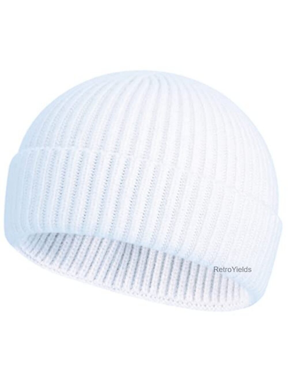 Wool Knit Cuff Short Fisherman Beanie Winter Hat Unisex